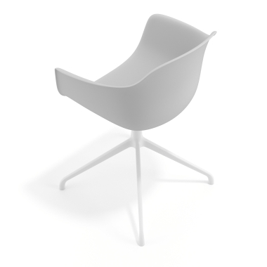 silla de reuniones blanco gris base piramide plastico brazos fijos 7