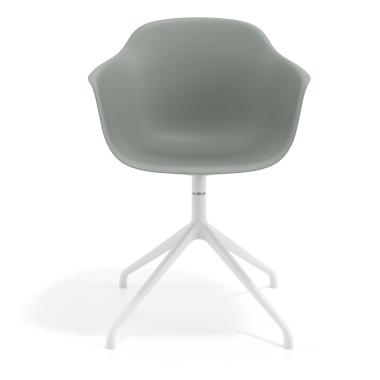 silla de reuniones blanco antracita base piramide plastico brazos fijos 6