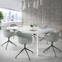 Silla de reuniones Alice, base piramidal
