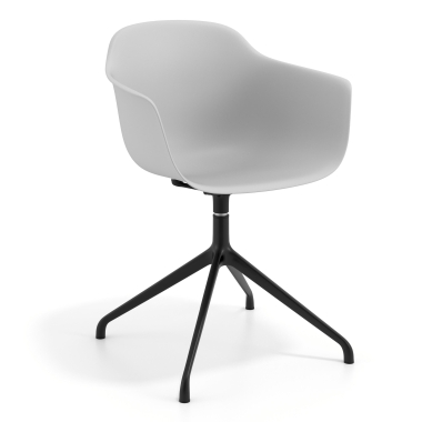 silla de reuniones negro gris base piramide plastico brazos fijos 1