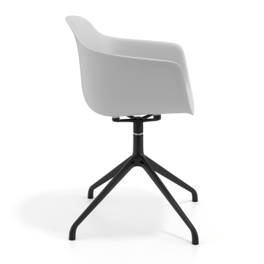 silla de reuniones negro gris base piramide plastico brazos fijos 3