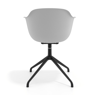 silla de reuniones negro gris base piramide plastico brazos fijos 4