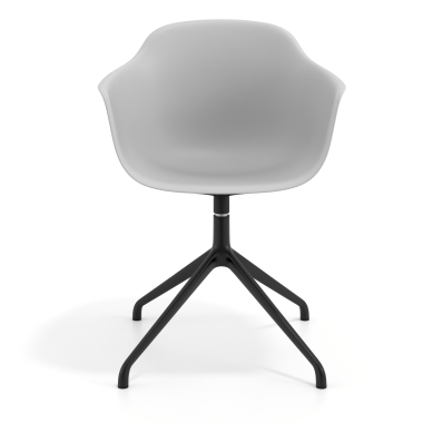 silla de reuniones negro gris base piramide plastico brazos fijos 6