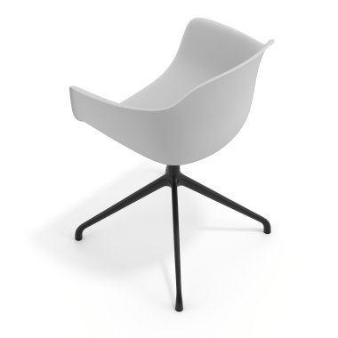 silla de reuniones negro gris base piramide plastico brazos fijos 7