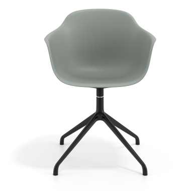 silla de reuniones negro antracita base piramide plastico brazos fijos 6