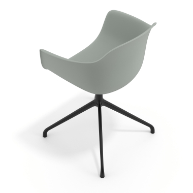 silla de reuniones negro antracita base piramide plastico brazos fijos 7