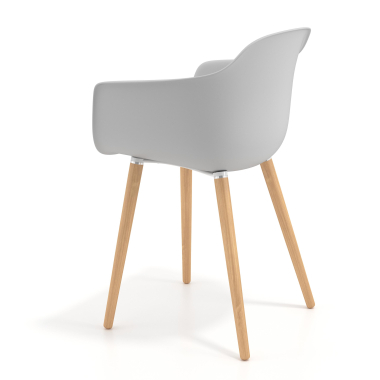 silla nordica gris giratoria madera plastico brazos fijos 5