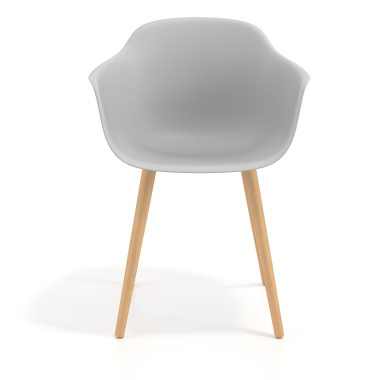 silla nordica gris giratoria madera plastico brazos fijos 6