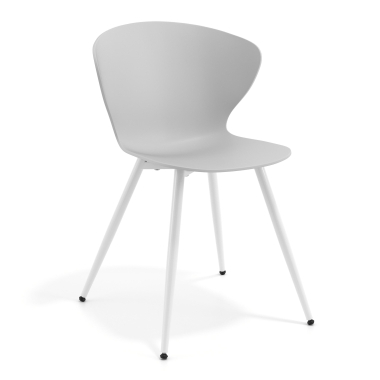 silla confidente blanco gris 4 patas plastico brazos fijos 1