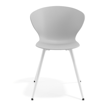 silla confidente blanco gris 4 patas plastico brazos fijos 6