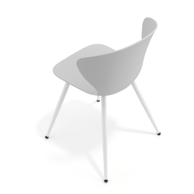 silla confidente blanco gris 4 patas plastico brazos fijos 7