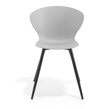 silla confidente negro gris 4 patas plastico brazos fijos 6