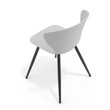 silla confidente negro gris 4 patas plastico brazos fijos 7