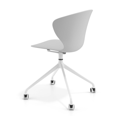 silla de reuniones blanco gris con ruedas plastico brazos fijos 5