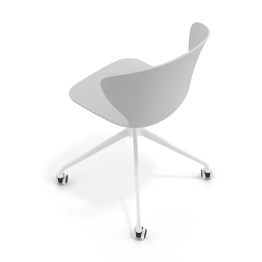 silla de reuniones blanco gris con ruedas plastico brazos fijos 7