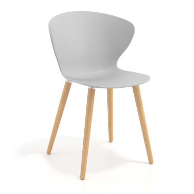 silla nordica gris patas de madera plastico brazos fijos 1