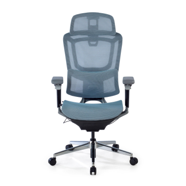 silla ergonomica azul valkyr malla brazos regulables 4d doble soporte lumbar reposacabezas 3
