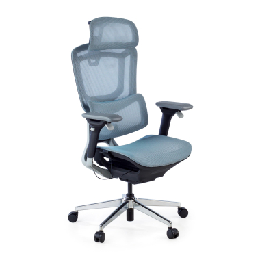 silla ergonomica azul valkyr malla brazos regulables 4d doble soporte lumbar reposacabezas 1