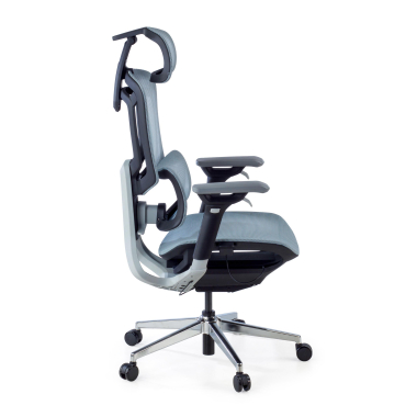 silla ergonomica azul valkyr malla brazos regulables 4d doble soporte lumbar reposacabezas 7