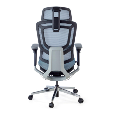 silla ergonomica azul valkyr malla brazos regulables 4d doble soporte lumbar reposacabezas 11