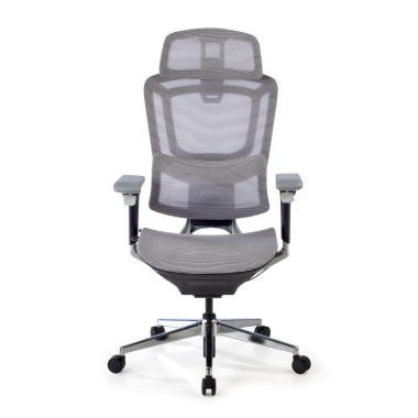 silla ergonomica gris valkyr malla brazos regulables 4d doble soporte lumbar reposacabezas 6