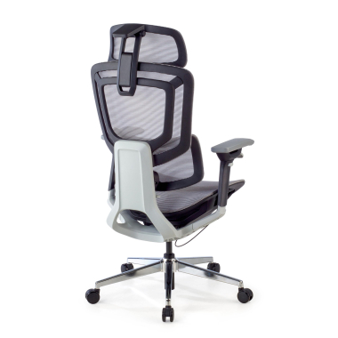 silla ergonomica gris valkyr malla brazos regulables 4d doble soporte lumbar reposacabezas 11