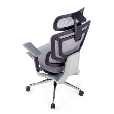 silla ergonomica gris valkyr malla brazos regulables 4d doble soporte lumbar reposacabezas 9