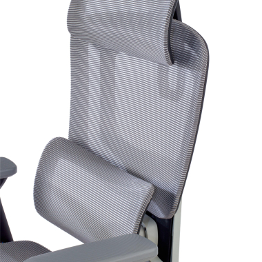 silla ergonomica gris valkyr malla brazos regulables 4d doble soporte lumbar reposacabezas 7