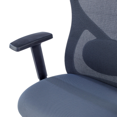 silla de oficina gris estructura negra malla brazos regulables 1d soporte lumbar reposacabezas 6