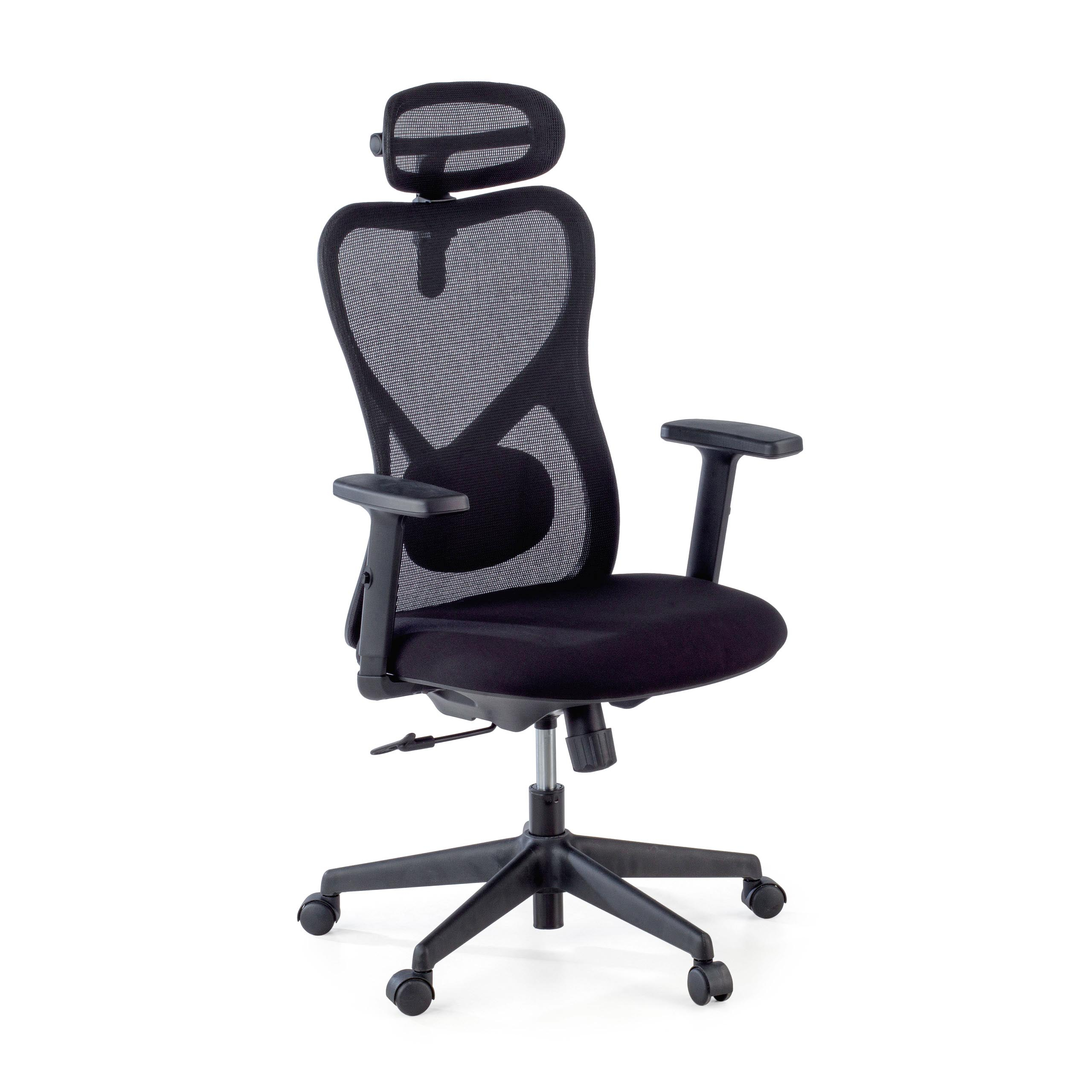 Silla de Oficina Fusion black con reposacabezas, soporte lumbar
