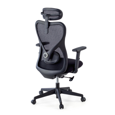 silla de oficina negro estructura negra malla brazos regulables 1d soporte lumbar reposacabezas 8