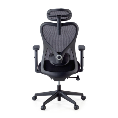silla de oficina negro estructura negra malla brazos regulables 1d soporte lumbar reposacabezas 4