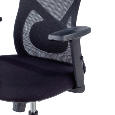 silla de oficina negro estructura negra malla brazos regulables 1d soporte lumbar reposacabezas 6
