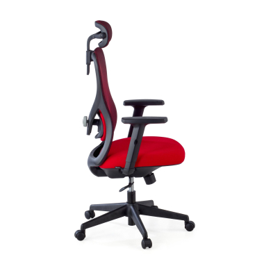 silla de oficina rojo estructura negra malla brazos regulables 1d soporte lumbar reposacabezas 7