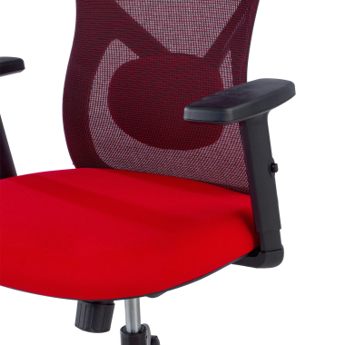 silla de oficina rojo estructura negra malla brazos regulables 1d soporte lumbar reposacabezas 6