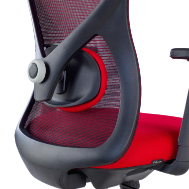 silla de oficina rojo estructura negra malla brazos regulables 1d soporte lumbar reposacabezas 5