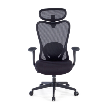 silla de oficina negro vital malla brazos fijos soporte lumbar reposacabezas 3