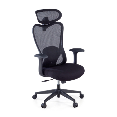 silla de oficina negro vital malla brazos fijos soporte lumbar reposacabezas 1