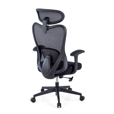 silla de oficina negro vital malla brazos fijos soporte lumbar reposacabezas 9