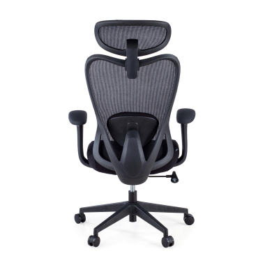 silla de oficina negro vital malla brazos fijos soporte lumbar reposacabezas 6