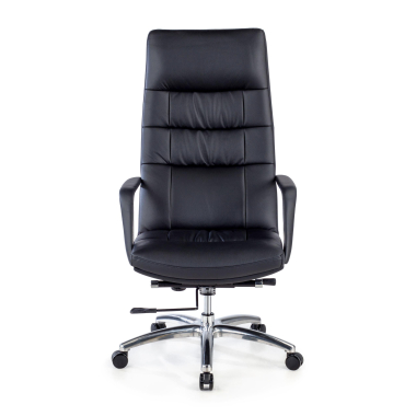 sillon de oficina negro goteborg piel natural brazos fijos 3