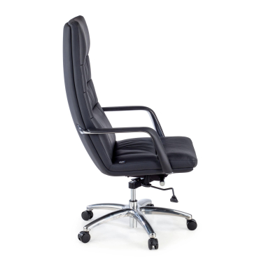 sillon de oficina negro goteborg piel natural brazos fijos 4