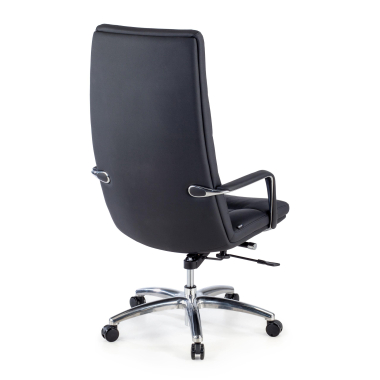 sillon de oficina negro goteborg piel natural brazos fijos 9