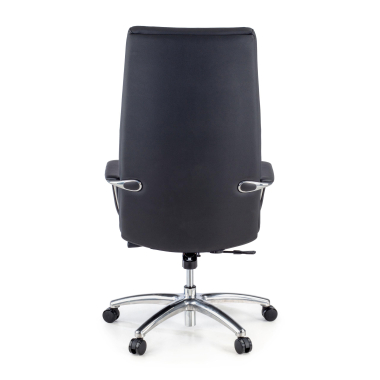 sillon de oficina negro goteborg piel natural brazos fijos 10