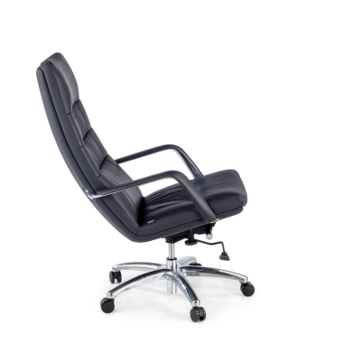 sillon de oficina negro goteborg piel natural brazos fijos 7