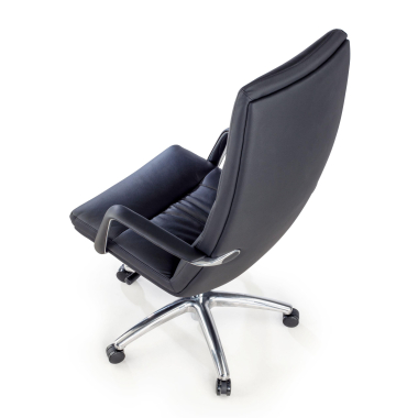 sillon de oficina negro goteborg piel natural brazos fijos 8