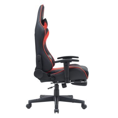 silla gaming rojo epic piel sintetica brazos moviles cojin lumbar y cervical reposacabezas reposapies extensible 7
