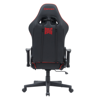 silla gaming rojo epic piel sintetica brazos moviles cojin lumbar y cervical reposacabezas reposapies extensible 6