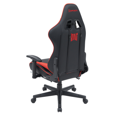 silla gaming rojo epic piel sintetica brazos moviles cojin lumbar y cervical reposacabezas reposapies extensible 9