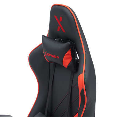 silla gaming rojo epic piel sintetica brazos moviles cojin lumbar y cervical reposacabezas reposapies extensible 5